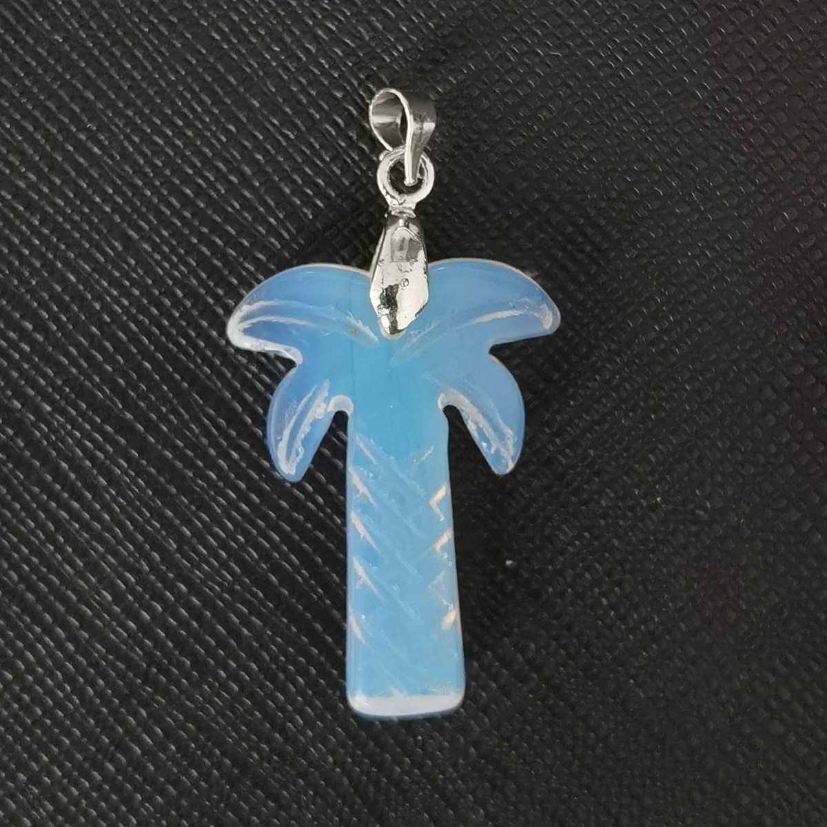 Coconut Tree Stone Pendant for DIY Making Jewelry Necklace hanmade Craved Crystal Collection  20x28mm