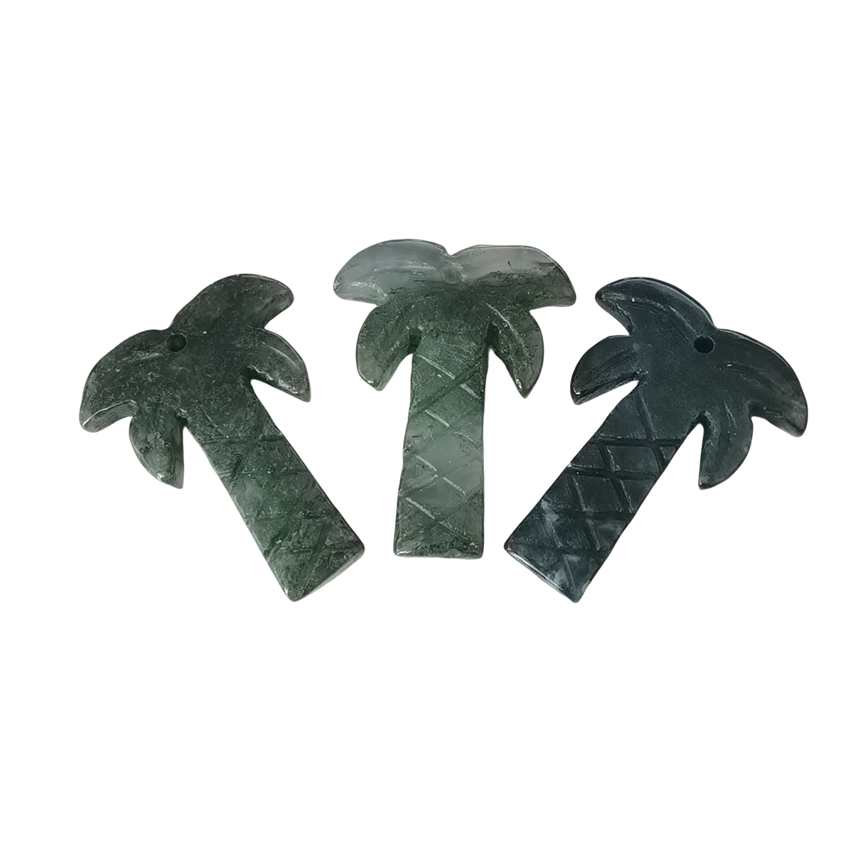 Fancy Jasper Coconut Tree Stone Pendant for DIY Making Jewelry Necklace hanmade Craved Crystal Collection  20x28mm