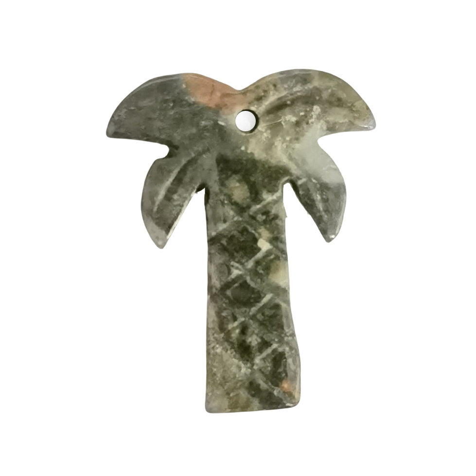 Coconut Tree Stone Pendant for DIY Making Jewelry Necklace hanmade Craved Crystal Collection  20x28mm