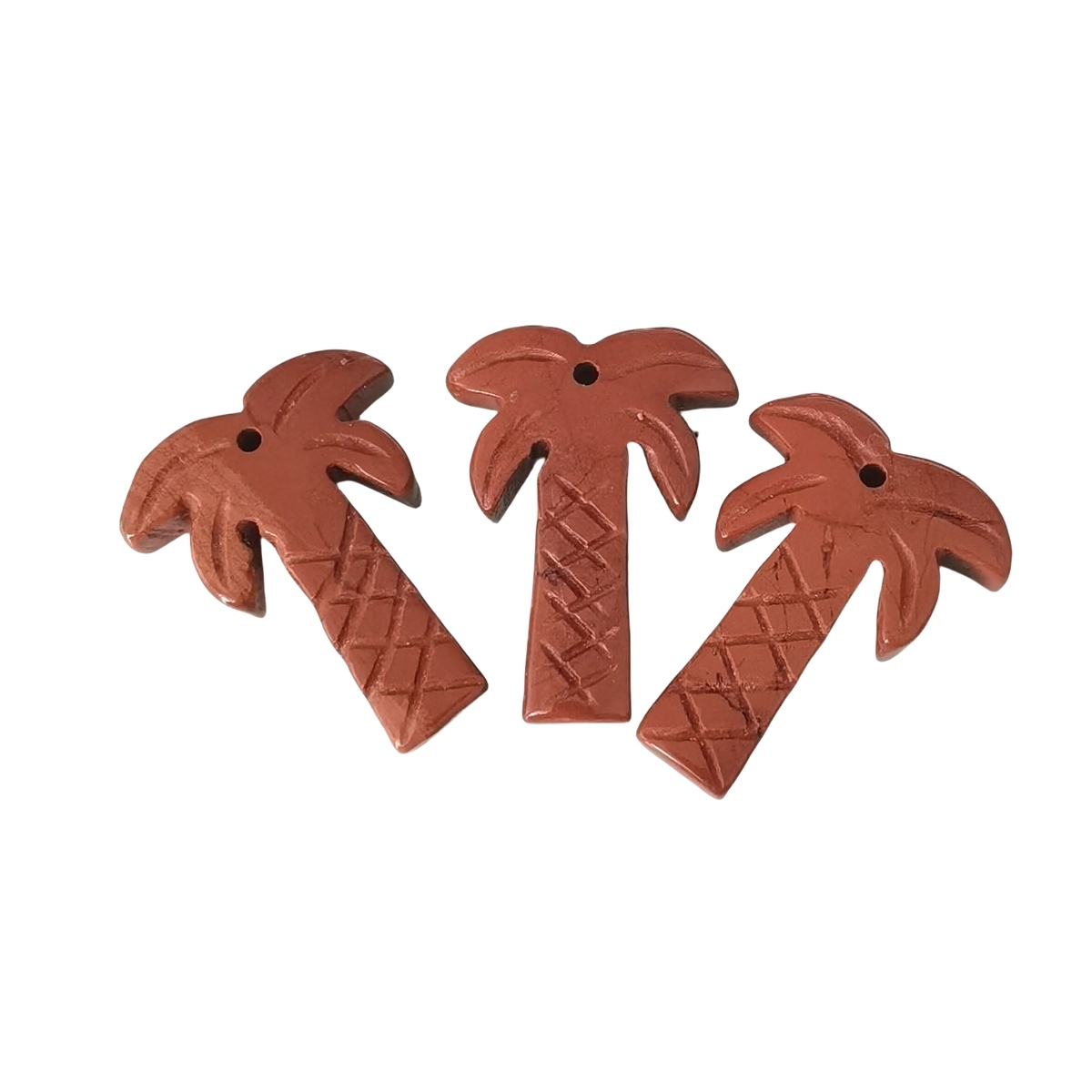Red Jasper Coconut Tree Stone Pendant for DIY Making Jewelry Necklace hanmade Craved Crystal Collection  20x28mm