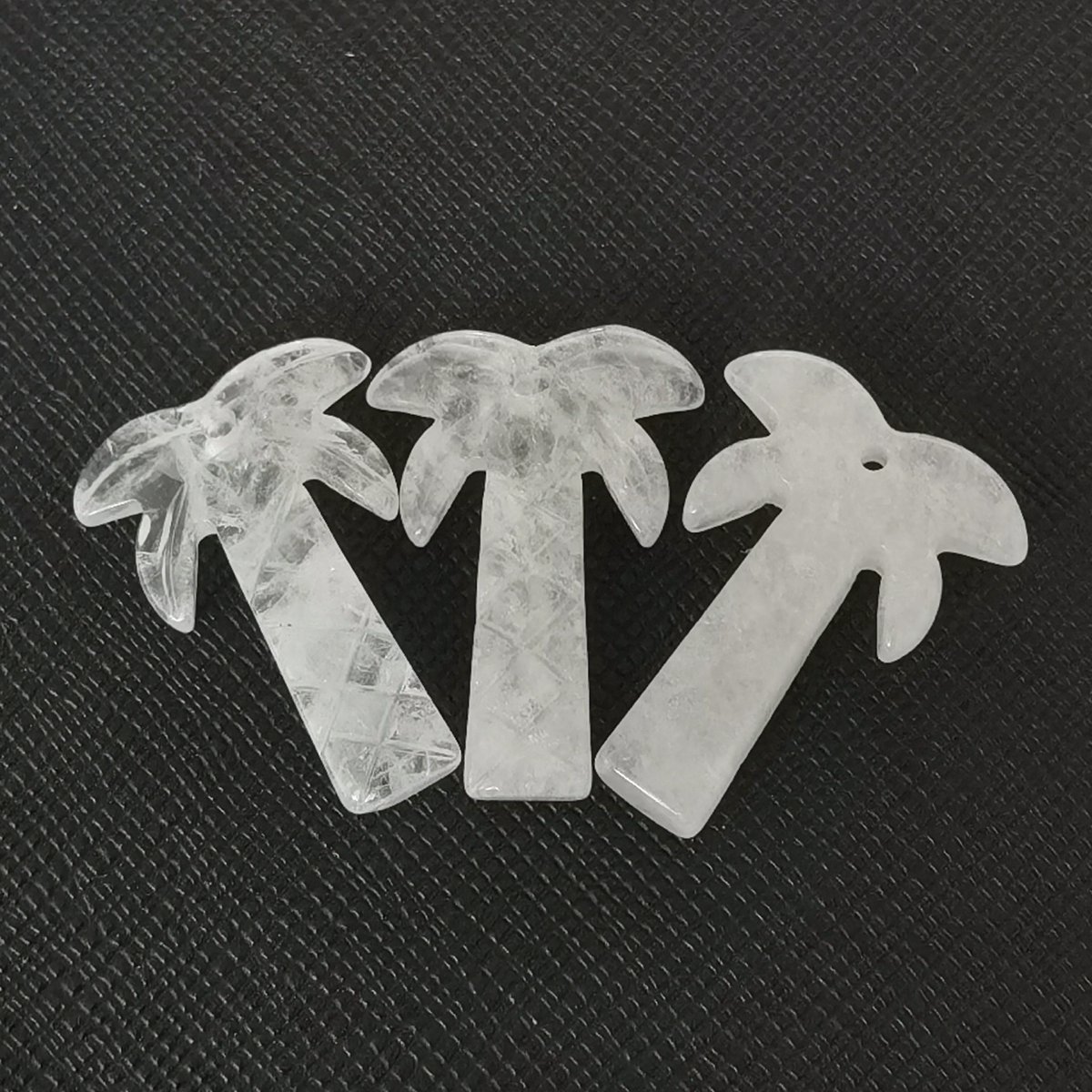 Quartz Crystal Coconut Tree Stone Pendant for DIY Making Jewelry Necklace hanmade Craved Crystal Collection  20x28mm