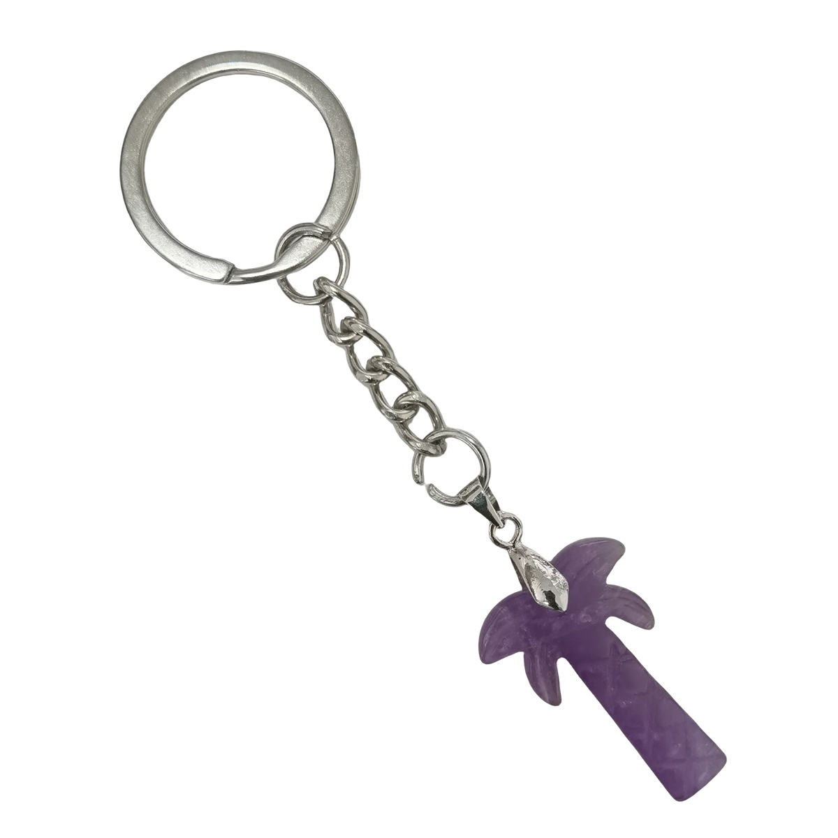 Amethyst Coconut Tree Stone Pendant for Necklace Life of tree Plant Keychain