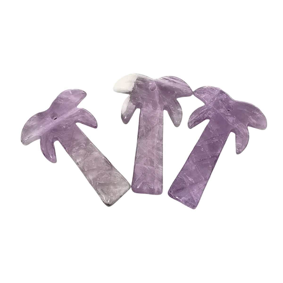 Amethyst Coconut Tree Stone Pendant for Necklace Life of tree Plant Keychain