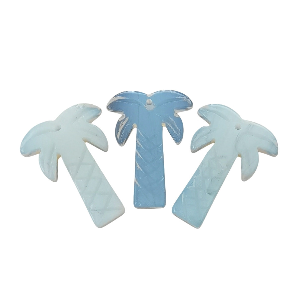 Syn.Opalite Coconut Tree Stone Pendant for DIY Making Jewelry Necklace hanmade Craved Crystal Collection  20x28mm
