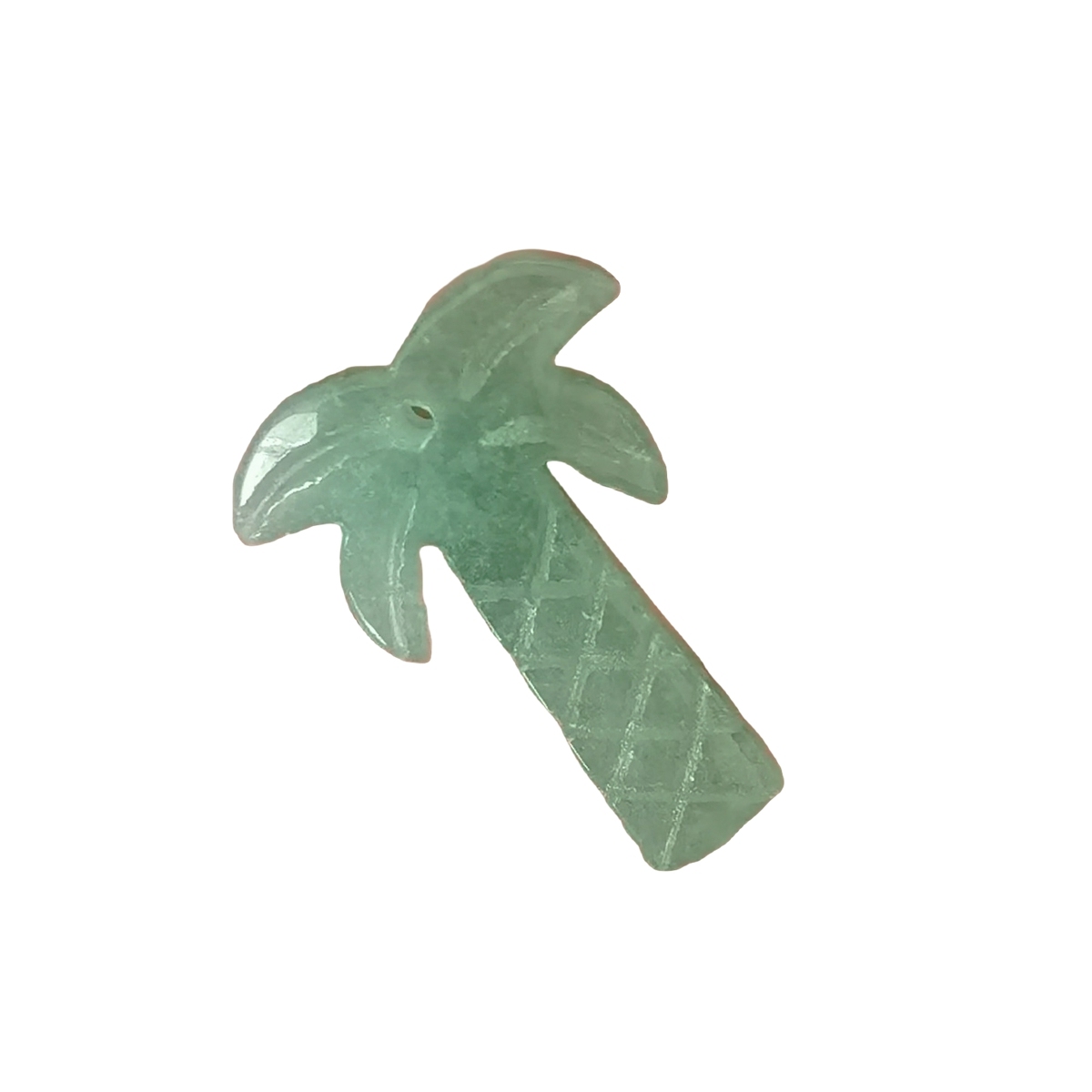 Green Aventurine Coconut Tree Stone Pendant for DIY Making Jewelry Necklace hanmade Craved Crystal Collection  20x28mm