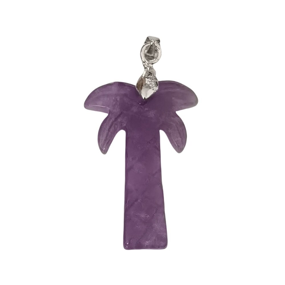 Amethyst Coconut Tree Stone Pendant for Necklace Life of tree Plant Keychain
