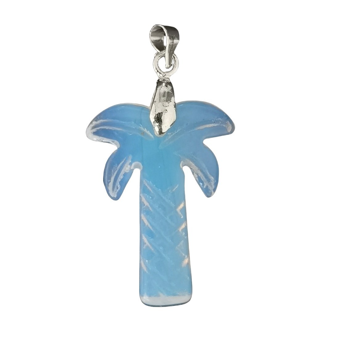 Coconut Tree Stone Pendant for DIY Making Jewelry Necklace hanmade Craved Crystal Collection  20x28mm