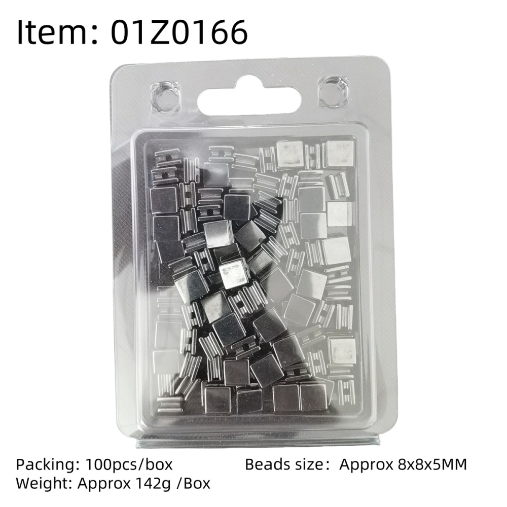 100PCS loose Black Hematite Cube Stone Beads 8x8x5MM For Making Jewelry  NO Magnetic In Plastic Box