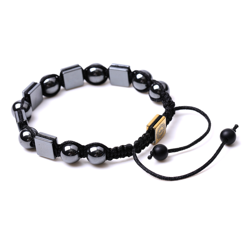 10PCS Black Hematite Cube Stone Beads 8x8x5MM 1PCS For Making Jewelry  NO Magnetic