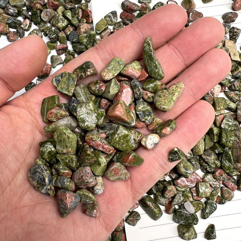 Chip Unakite Beads for Home Decoration & Decor Making Jewelry 100Gram Crushed Irregular Tumbled Stone Pieces Beads No hole