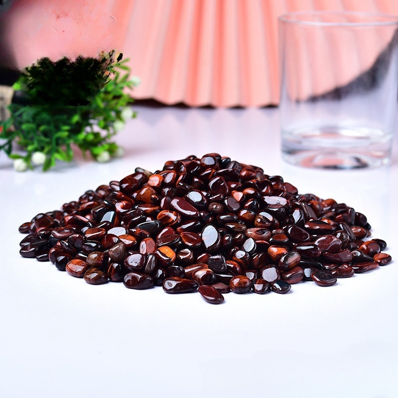 Chip Red Tiger's Eye Stone Beads for Home Decoration & Decor Making Jewelry 100Gram Crushed Irregular Tumbled Stone Pieces Beads No hole