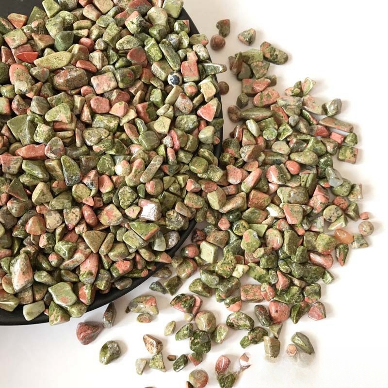 Chip Unakite Beads for Home Decoration & Decor Making Jewelry 100Gram Crushed Irregular Tumbled Stone Pieces Beads No hole