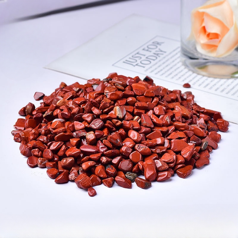Chip Red Jasper Beads for Home Decoration & Decor Making Jewelry 100Gram Crushed Irregular Tumbled Stone Pieces Beads No hole