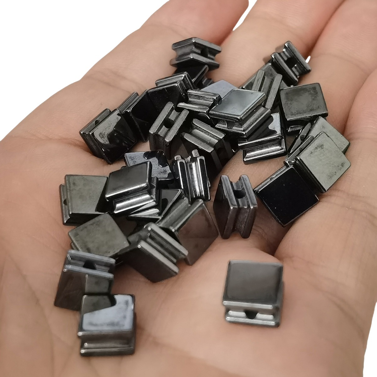 10PCS Black Hematite Cube Stone Beads 8x8x5MM 1PCS For Making Jewelry  NO Magnetic