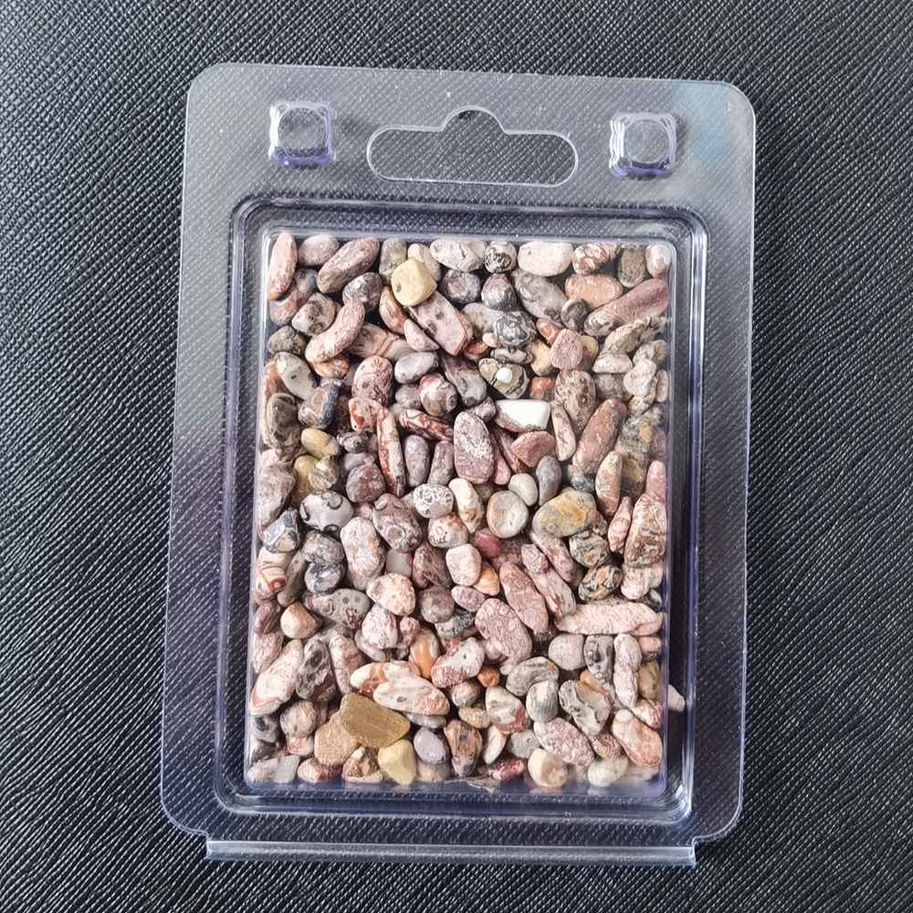 Chip Leopard Skin Jasper Beads for Home Decoration & Decor Making Jewelry 100Gram Crushed Irregular Tumbled Stone Pieces Beads No hole in plastic box