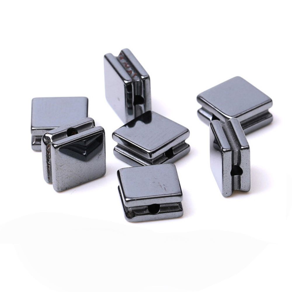 10PCS Black Hematite Cube Stone Beads 8x8x5MM 1PCS For Making Jewelry  NO Magnetic