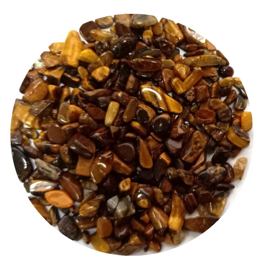Chip Yellow Tiger's Eye Stone Beads for Home Decoration & Decor Making Jewelry 100Gram Crushed Irregular Tumbled Stone Pieces Beads No hole In plastic box