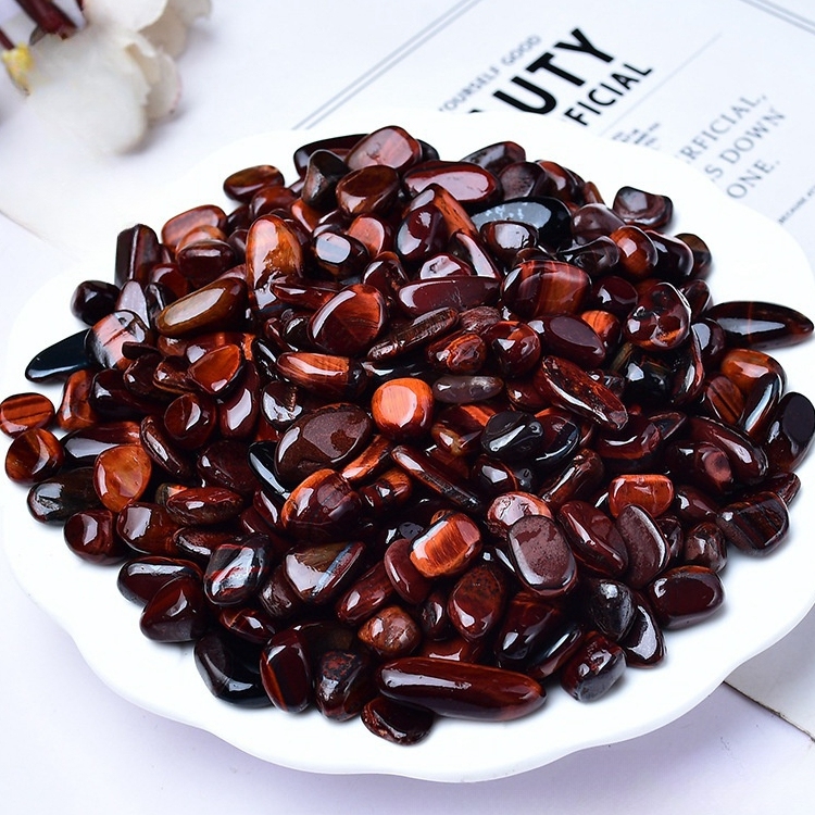 Chip Red Tiger's Eye Stone Beads for Home Decoration & Decor Making Jewelry 100Gram Crushed Irregular Tumbled Stone Pieces Beads No hole
