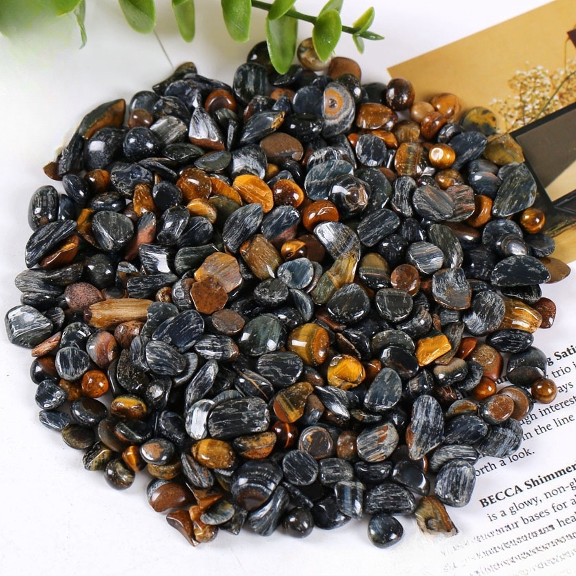 Chip Blue Tiger's Eye Stone Beads for Home Decoration & Decor Making Jewelry 100Gram Crushed Irregular Tumbled Stone Pieces Beads No hole