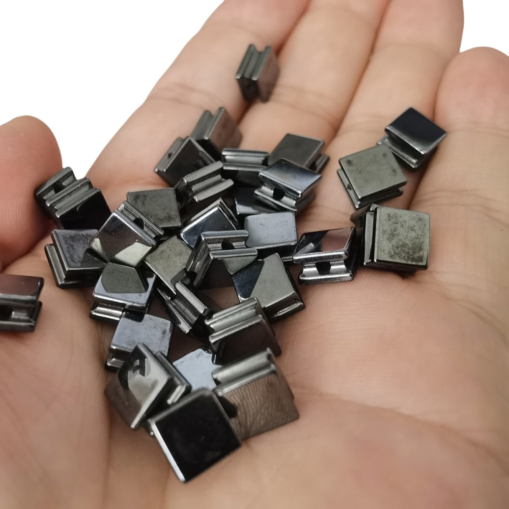 10PCS Black Hematite Cube Stone Beads 8x8x5MM 1PCS For Making Jewelry  NO Magnetic