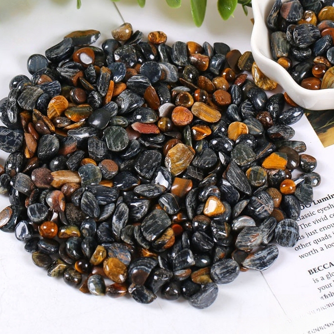 Chip Blue Tiger's Eye Stone Beads for Home Decoration & Decor Making Jewelry 100Gram Crushed Irregular Tumbled Stone Pieces Beads No hole