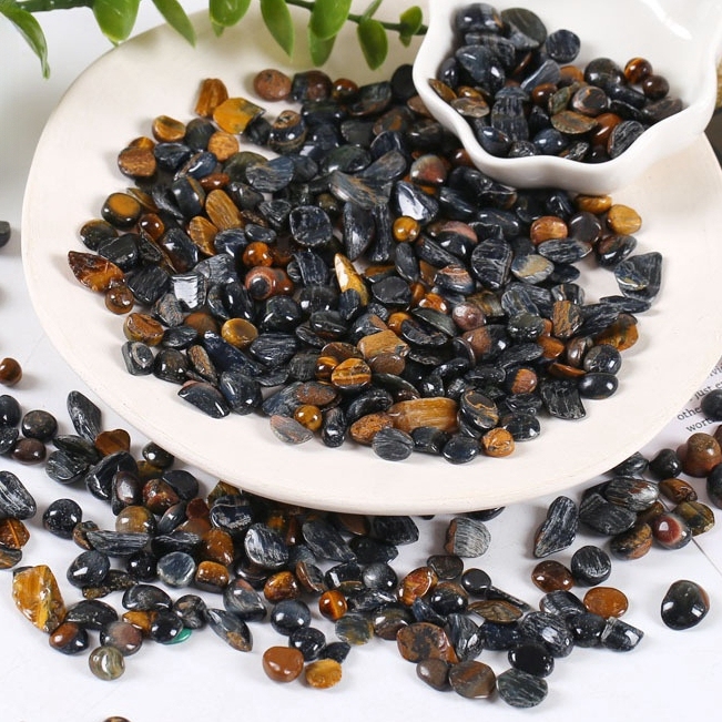 Chip Blue Tiger's Eye Stone Beads for Home Decoration & Decor Making Jewelry 100Gram Crushed Irregular Tumbled Stone Pieces Beads No hole