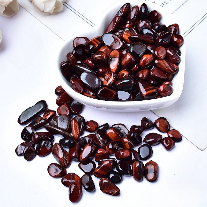 Chip Red Tiger's Eye Stone Beads for Home Decoration & Decor Making Jewelry 100Gram Crushed Irregular Tumbled Stone Pieces Beads No hole