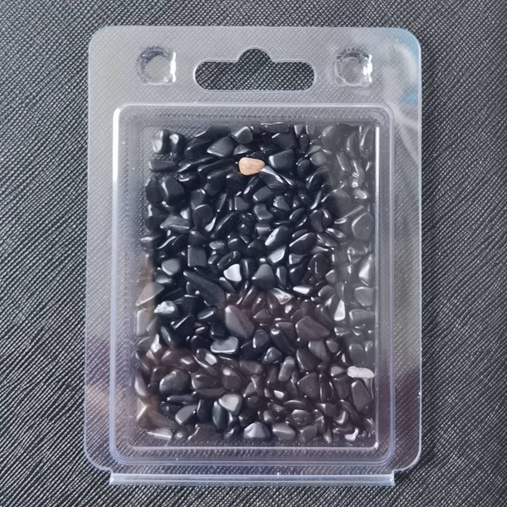 Chip Black Obsidian Beads for Home Decoration & Decor Making Jewelry 100Gram Crushed Irregular Tumbled Stone Pieces Beads No hole In Plastic Box