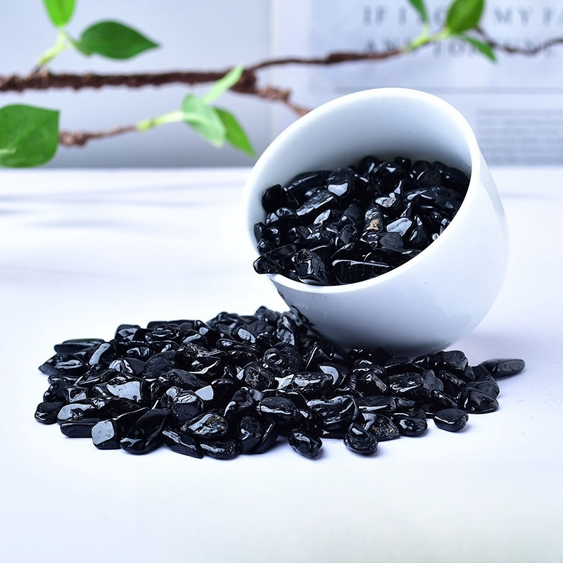Chip Black Obsidian Beads for Home Decoration & Decor Making Jewelry 100Gram Crushed Irregular Tumbled Stone Pieces Beads No hole