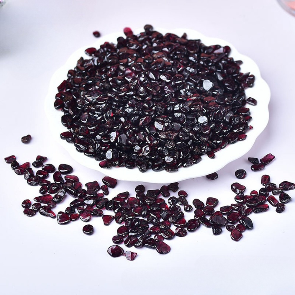 Chip Garnet Beads for Home Decoration & Decor Making Jewelry 100Gram Crushed Irregular Tumbled Stone Pieces Beads No hole