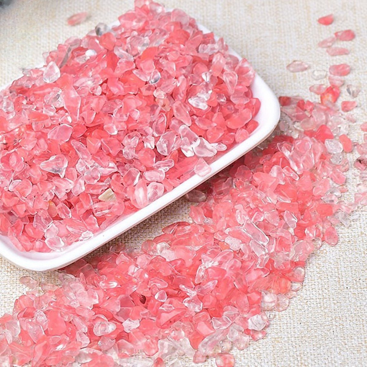 Chip Cherry Quartz Beads for Home Decoration & Decor Making Jewelry 100Gram Crushed Irregular Tumbled Stone Pieces Beads No hole