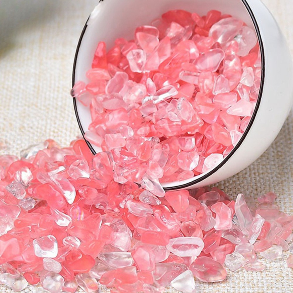 Chip Cherry Quartz Beads for Home Decoration & Decor Making Jewelry 100Gram Crushed Irregular Tumbled Stone Pieces Beads No hole