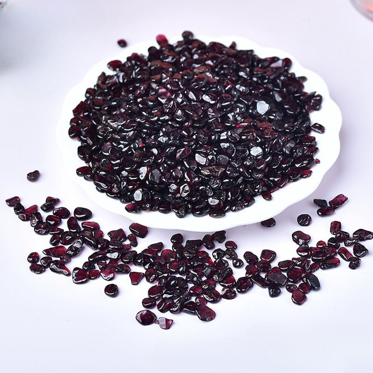 Chip Garnet Beads for Home Decoration & Decor Making Jewelry 100Gram Crushed Irregular Tumbled Stone Pieces Beads No hole