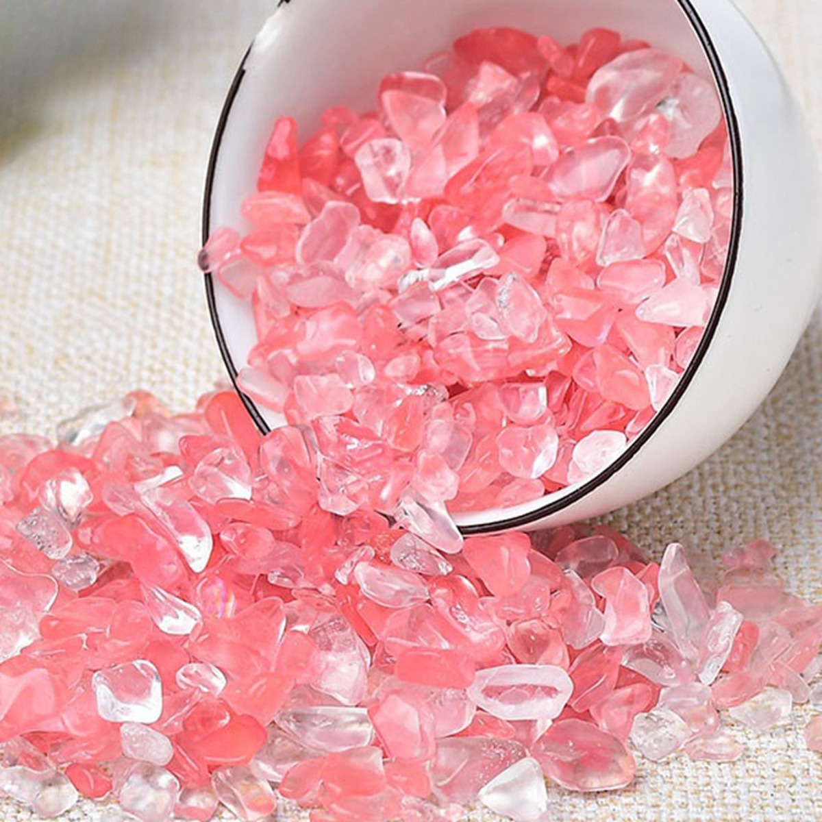 Chip Cherry Quartz Beads for Home Decoration & Decor Making Jewelry 100Gram Crushed Irregular Tumbled Stone Pieces Beads No hole