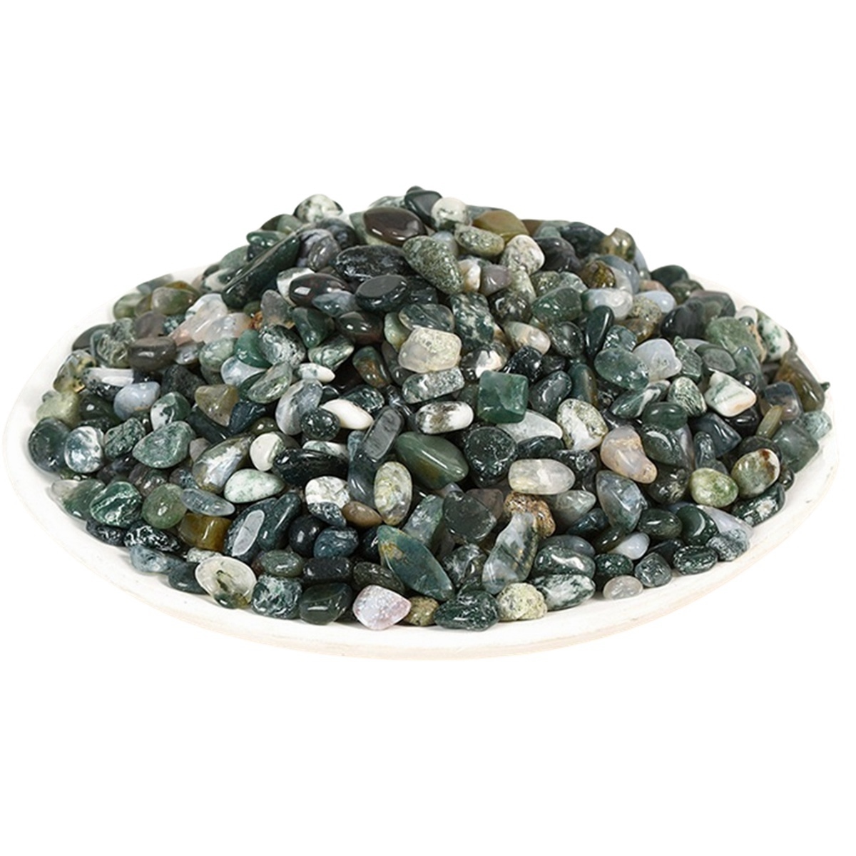 Chip Moss Agate Beads for Home Decoration & Decor Making Jewelry 100Gram Crushed Irregular Tumbled Stone Pieces Beads No hole