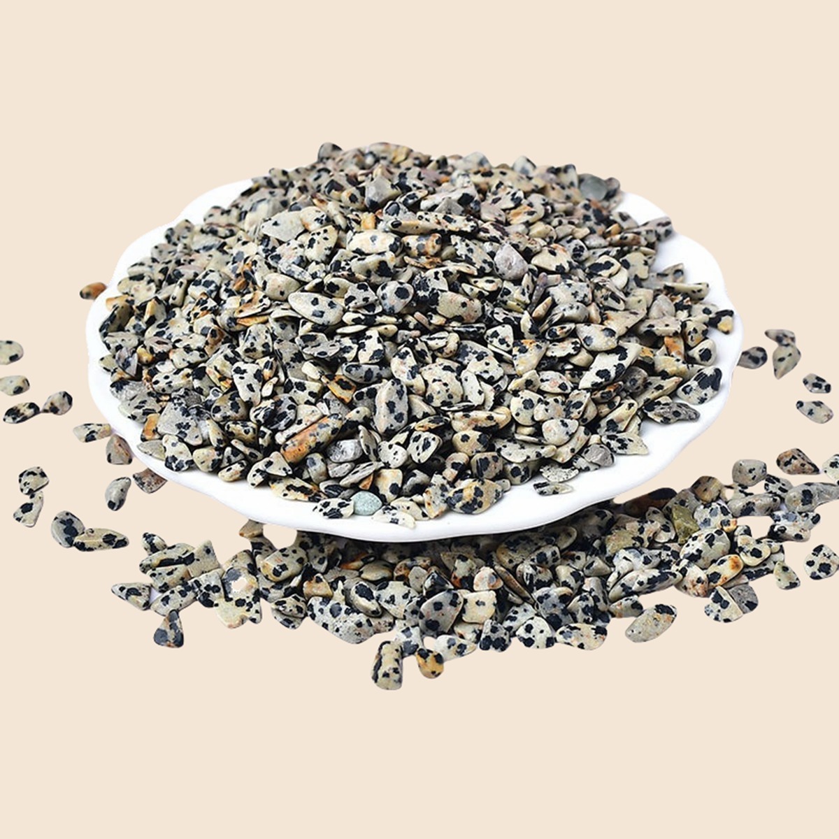 Chip Dalmation Jasper Beads for Home Decoration & Decor Making Jewelry 100Gram Crushed Irregular Tumbled Stone Pieces Beads No hole