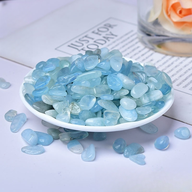 Chip Aquamarine  Beads for Home Decoration & Decor Making Jewelry 100Gram Crushed Irregular Tumbled Stone Pieces Beads No hole