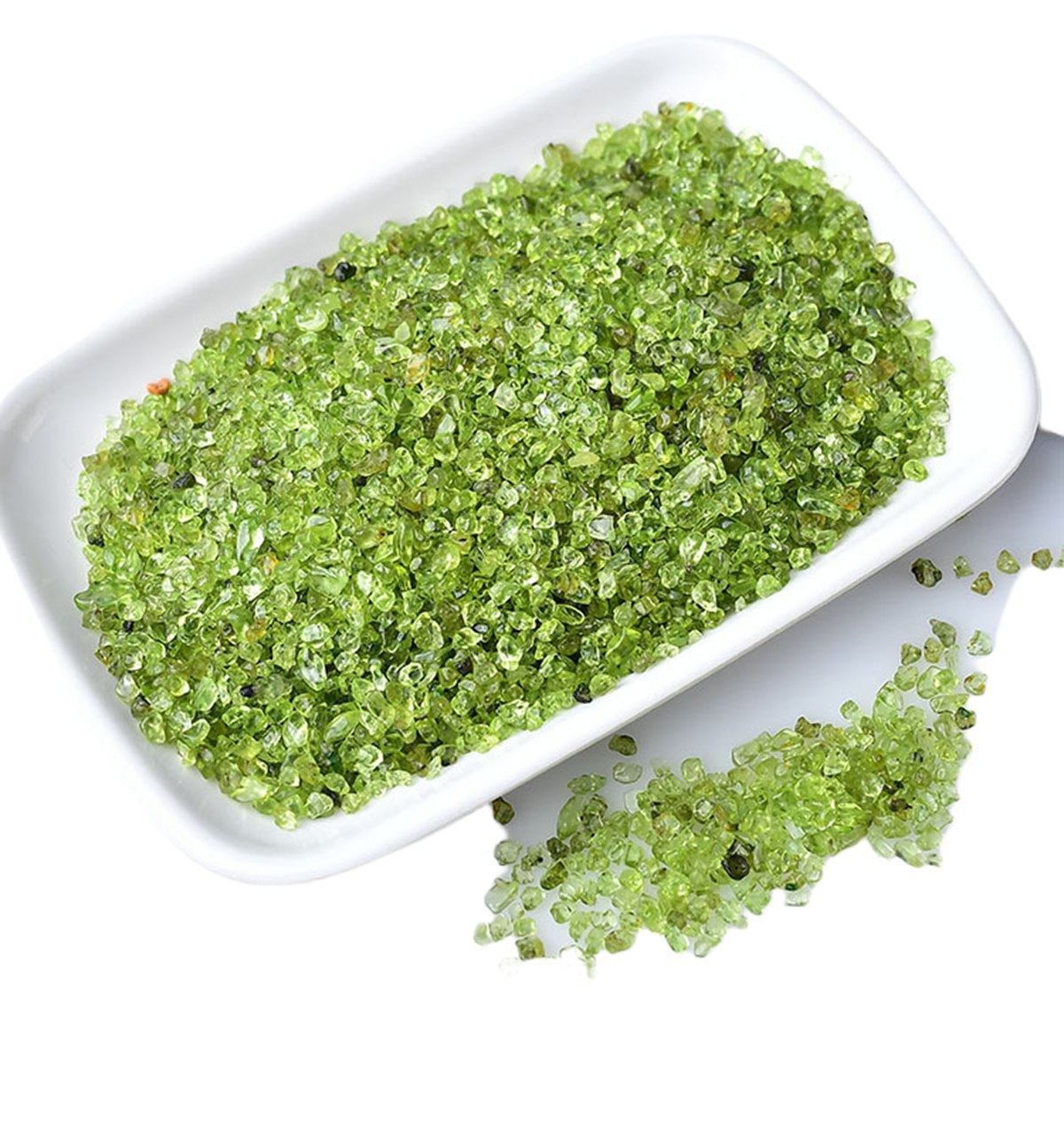Chip Peridot Beads for Home Decoration & Decor Making Jewelry 100Gram Crushed Irregular Tumbled Stone Pieces Beads No hole