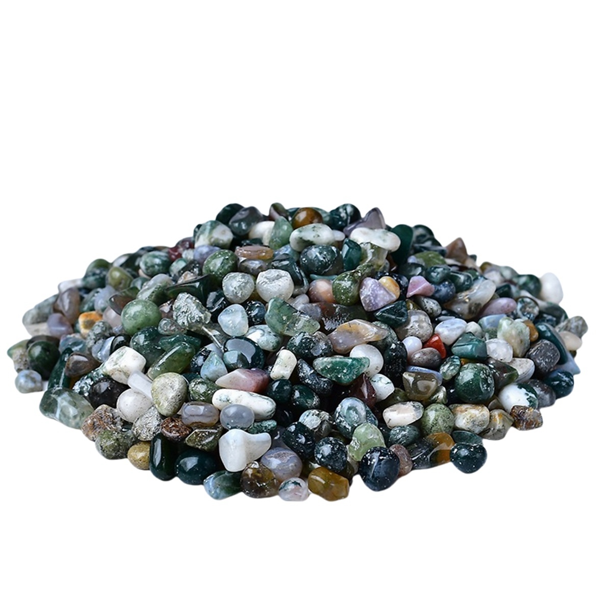 Chip Moss Agate Beads for Home Decoration & Decor Making Jewelry 100Gram Crushed Irregular Tumbled Stone Pieces Beads No hole