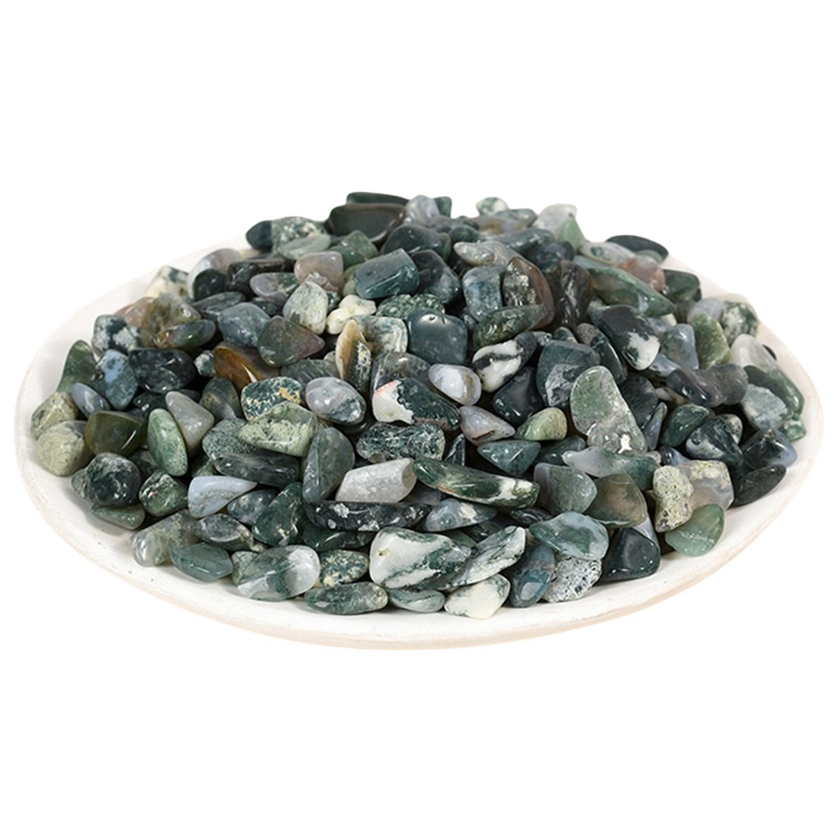 Chip Moss Agate Beads for Home Decoration & Decor Making Jewelry 100Gram Crushed Irregular Tumbled Stone Pieces Beads No hole