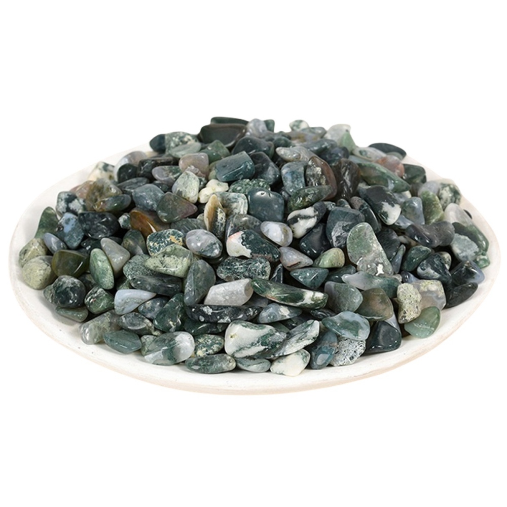 Chip Moss Agate Beads for Home Decoration & Decor Making Jewelry 100Gram Crushed Irregular Tumbled Stone Pieces Beads No hole