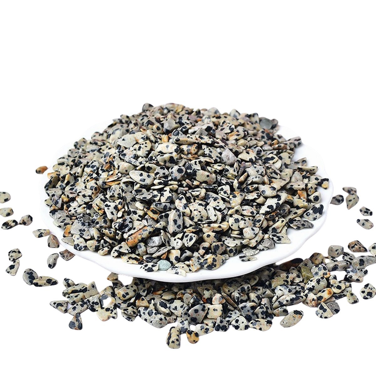 Chip Dalmation Jasper Beads for Home Decoration & Decor Making Jewelry 100Gram Crushed Irregular Tumbled Stone Pieces Beads No hole