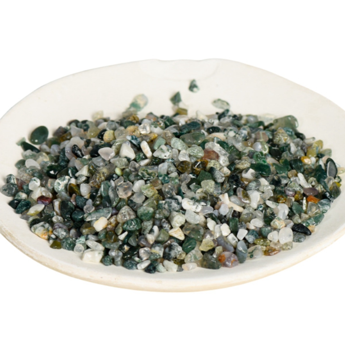 Chip Moss Agate Beads for Home Decoration & Decor Making Jewelry 100Gram Crushed Irregular Tumbled Stone Pieces Beads No hole