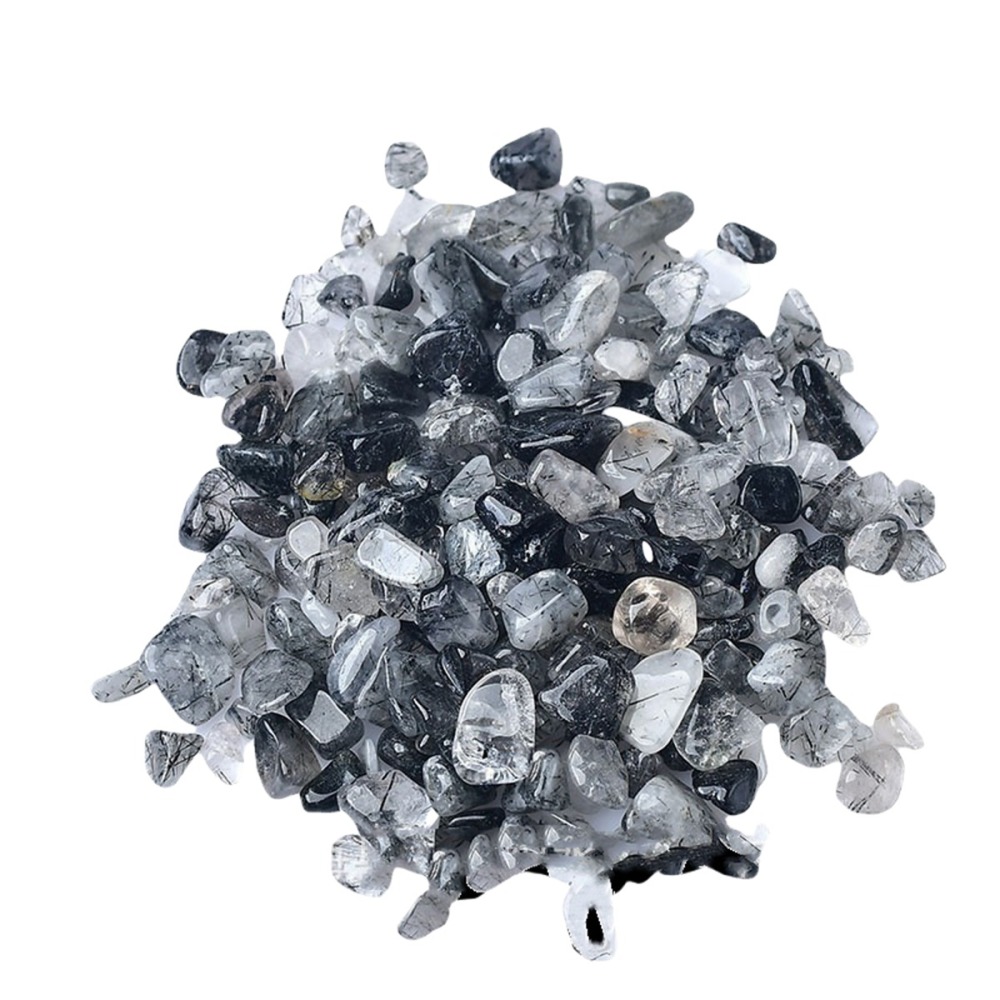 Chip Black Quartz Rutilated Beads for Home Decoration & Decor Making Jewelry 100Gram Crushed Irregular Tumbled Stone Pieces Beads No hole