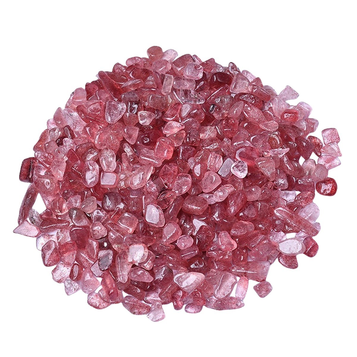 Chip Strawberry Quartz Beads for Home Decoration & Decor Making Jewelry 100Gram Crushed Irregular Tumbled Stone Pieces Beads No hole