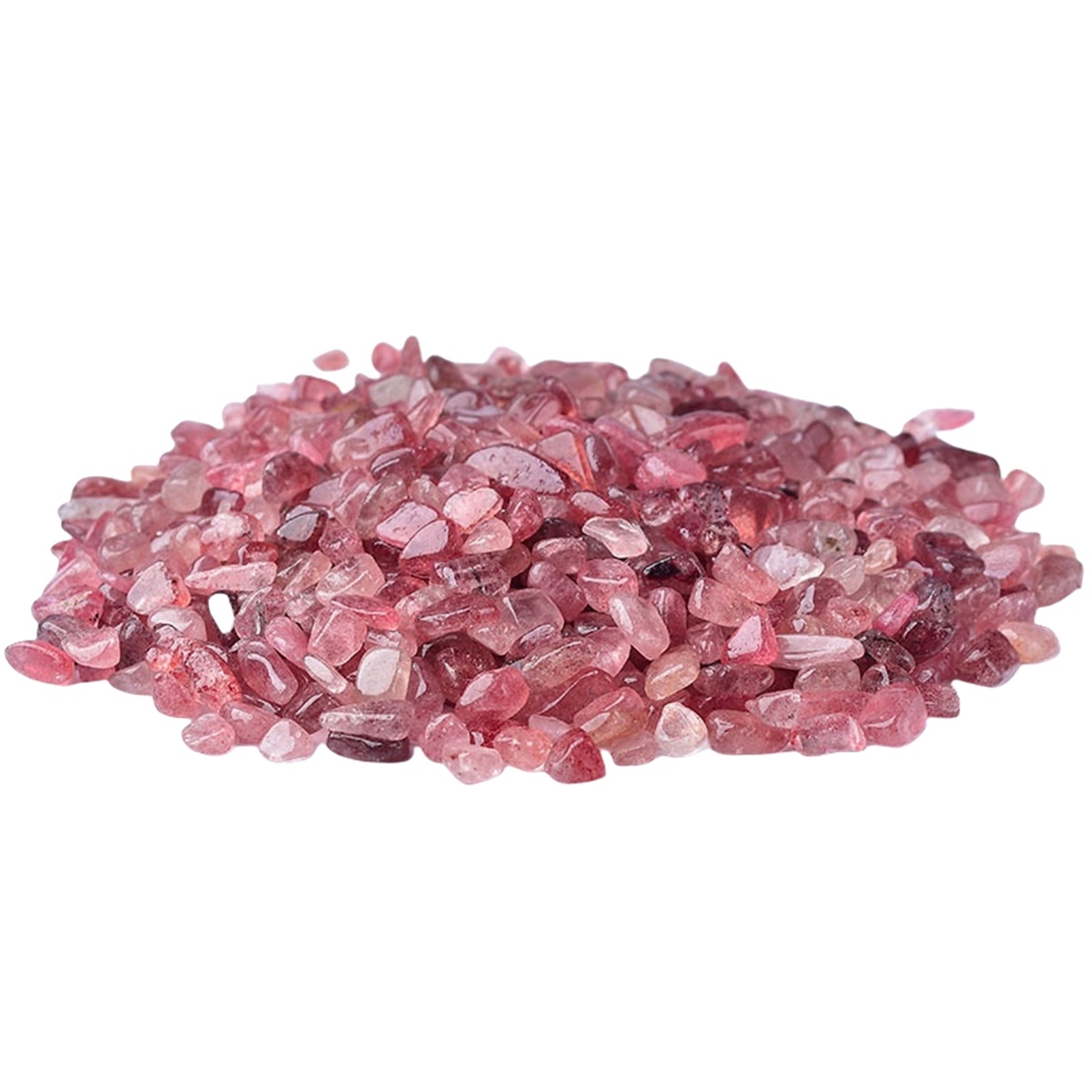 Chip Strawberry Quartz Beads for Home Decoration & Decor Making Jewelry 100Gram Crushed Irregular Tumbled Stone Pieces Beads No hole