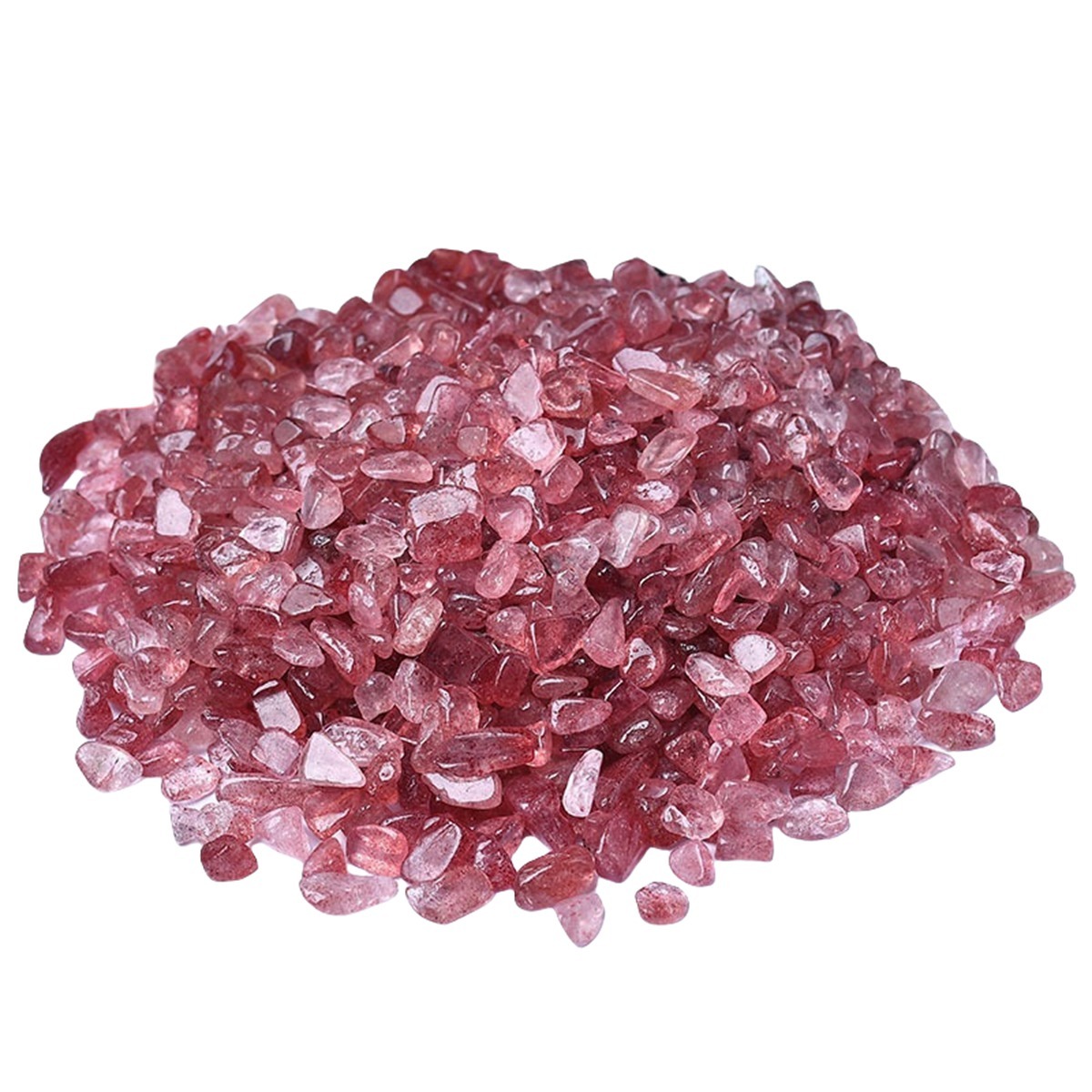 Chip Strawberry Quartz Beads for Home Decoration & Decor Making Jewelry 100Gram Crushed Irregular Tumbled Stone Pieces Beads No hole