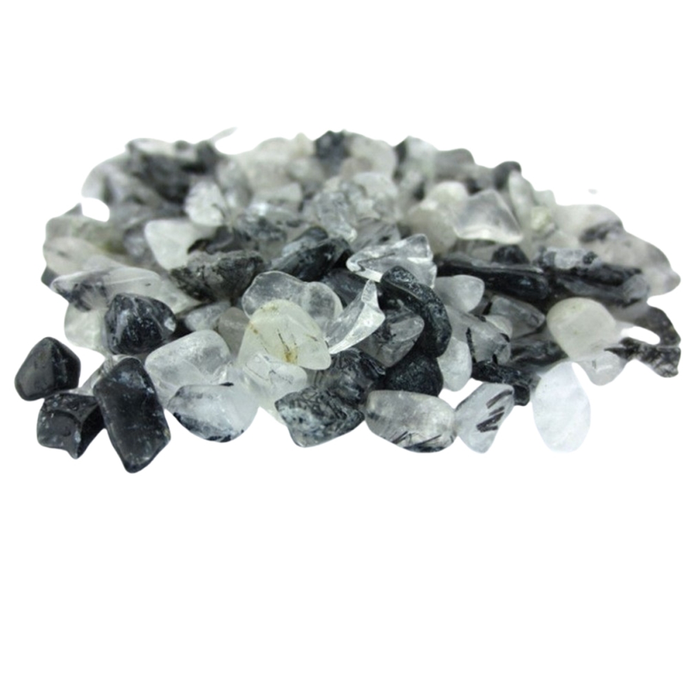 Chip Black Quartz Rutilated Beads for Home Decoration & Decor Making Jewelry 100Gram Crushed Irregular Tumbled Stone Pieces Beads No hole
