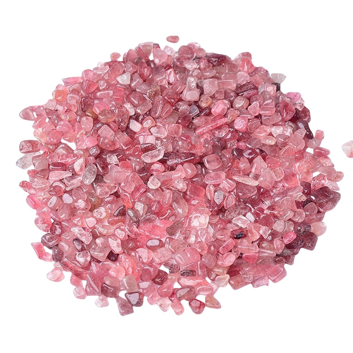 Chip Strawberry Quartz Beads for Home Decoration & Decor Making Jewelry 100Gram Crushed Irregular Tumbled Stone Pieces Beads No hole