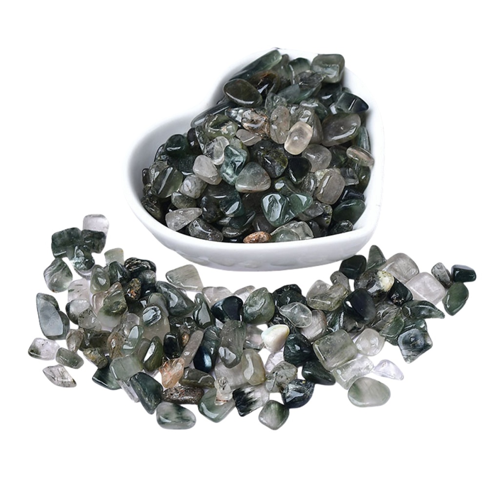 Chip Green Quartz Rutilated Beads for Home Decoration & Decor Making Jewelry 100Gram Crushed Irregular Tumbled Stone Pieces Beads No hole